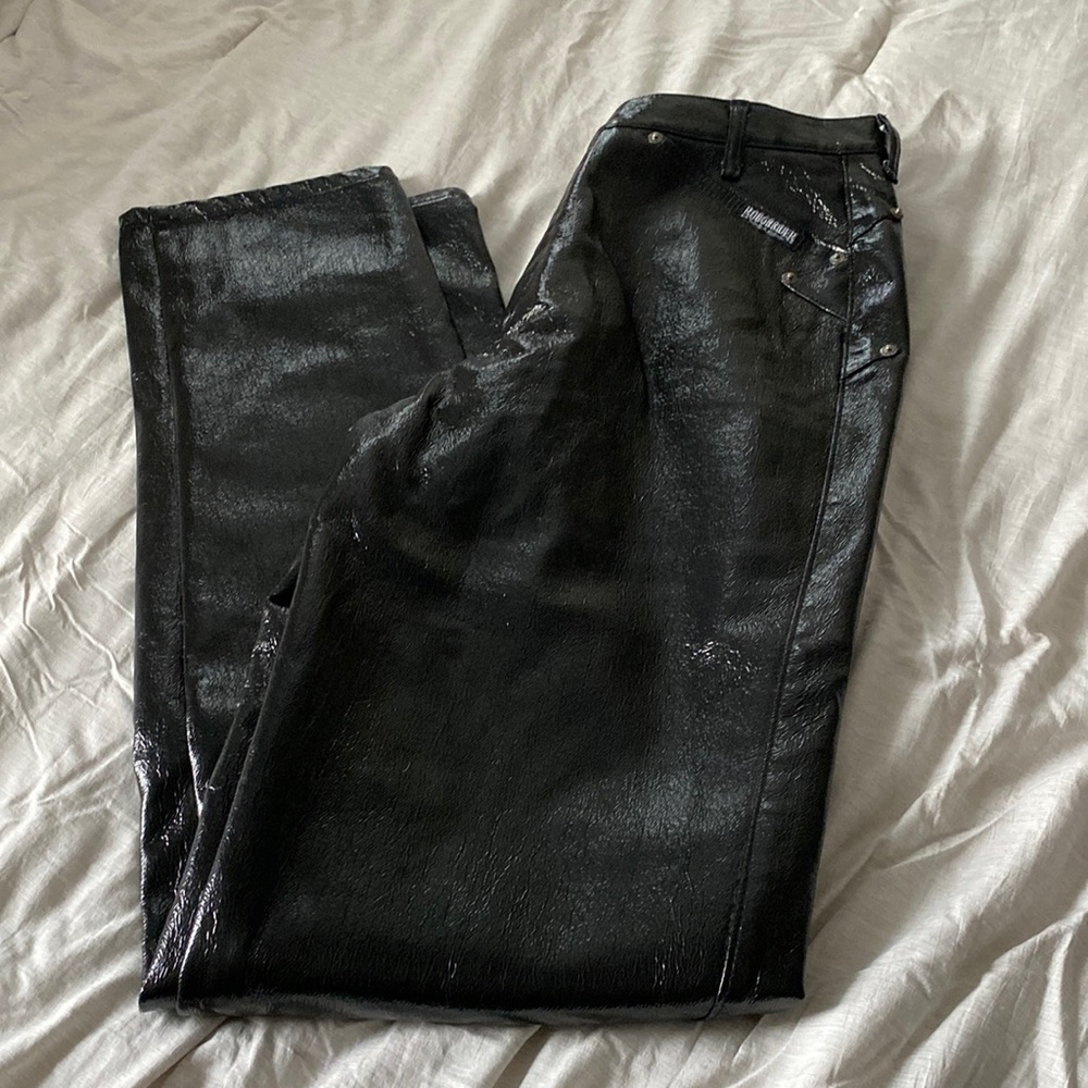 RARE VINTAGE Faux Patent Leather High Waist Pants